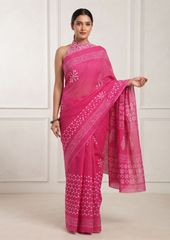 Gulnaar Pink  Saree