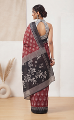Mrinalini Maroon Saree