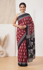 Mrinalini Maroon Saree