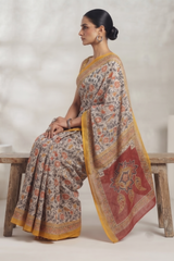 Crimson Blossom Saree