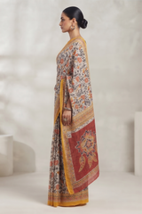 Crimson Blossom Saree