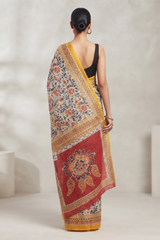 Crimson Blossom Saree