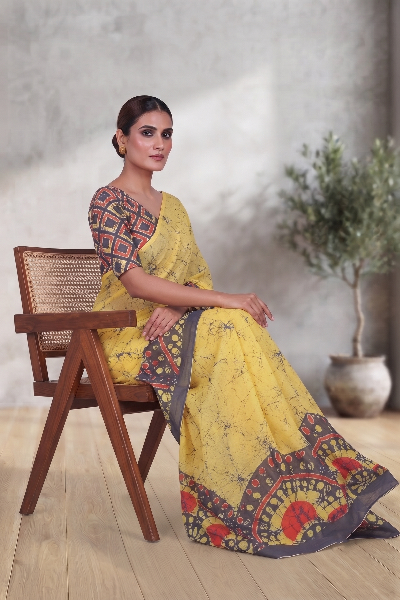 Basanti Rangoli Saree