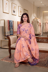 Komalika Peach Saree