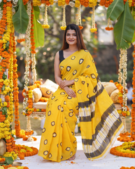 Vaidehi Haldi Bloom Saree