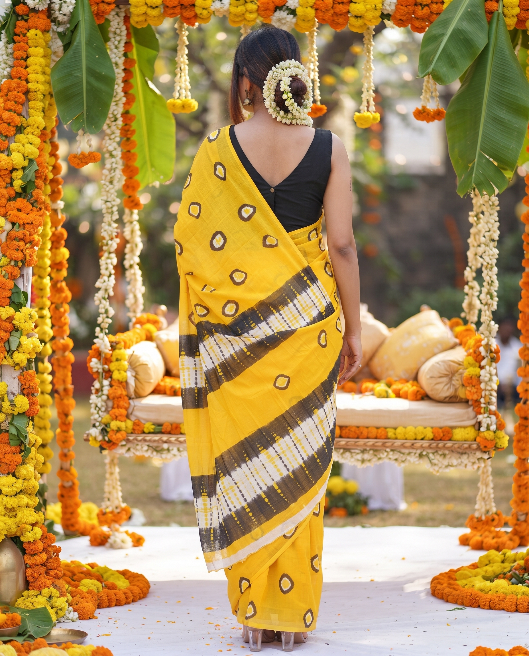 Vaidehi Haldi Bloom Saree