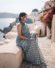 Neeraja Mist Indigo Saree