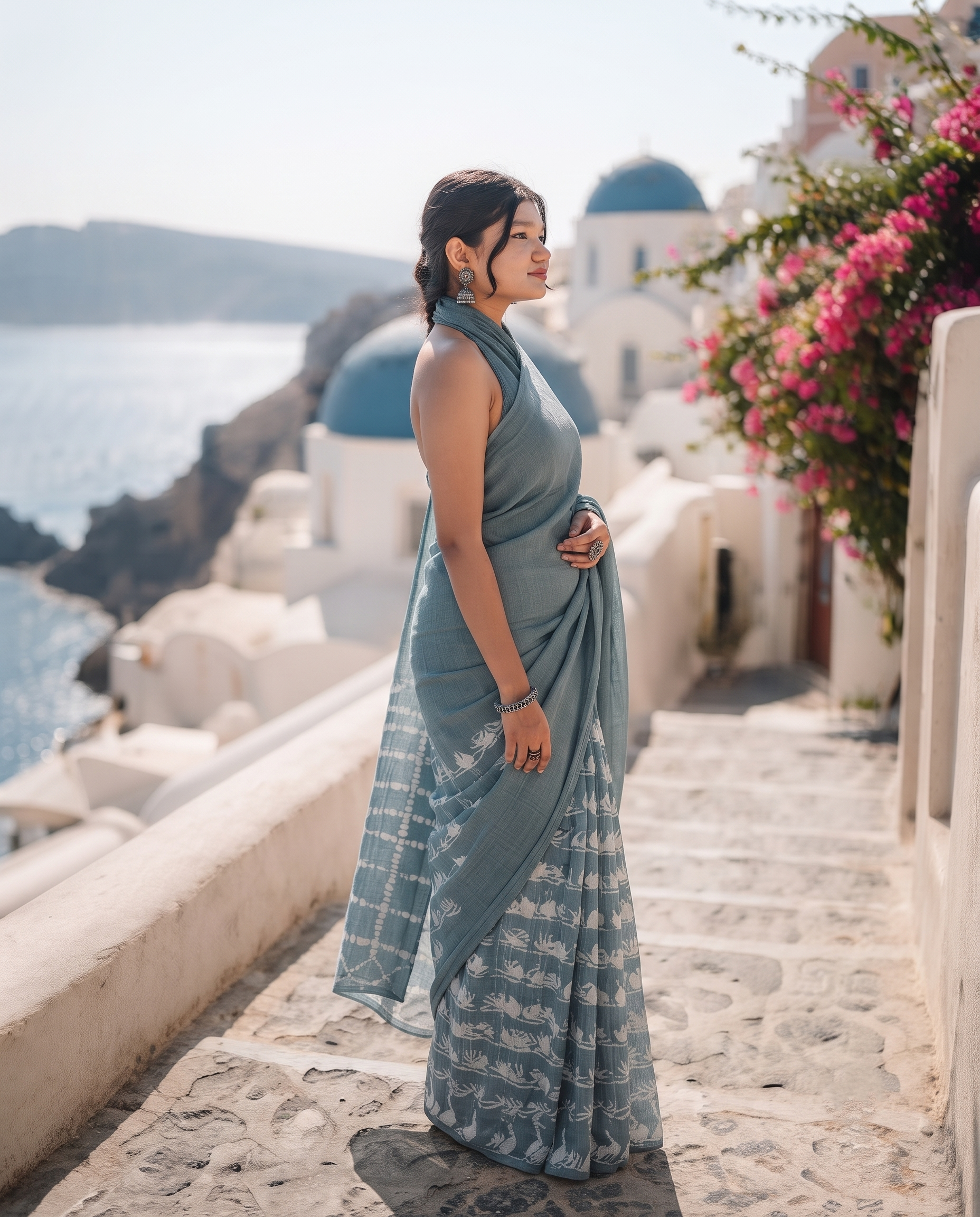 Neeraja Mist Indigo Saree