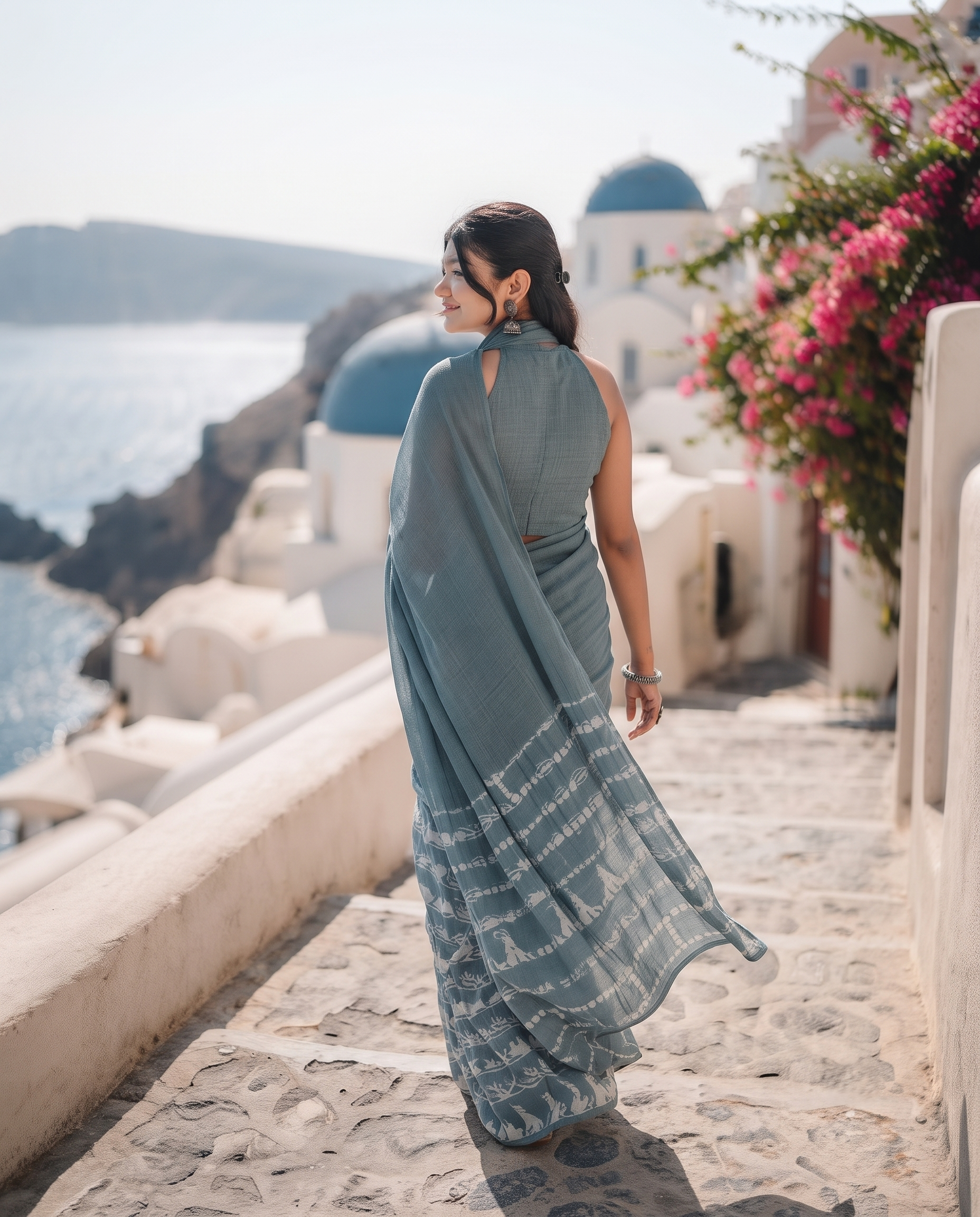 Neeraja Mist Indigo Saree