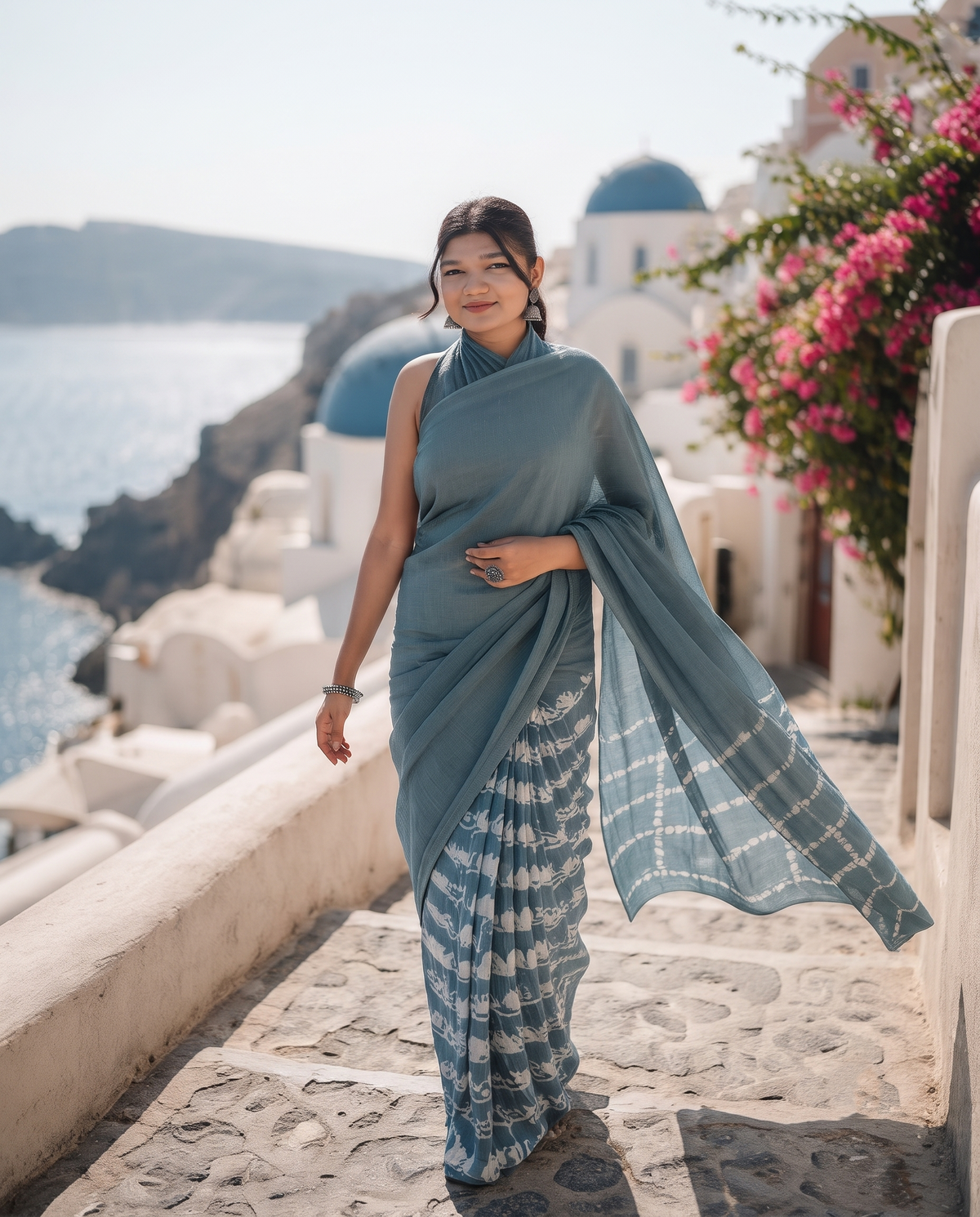 Neeraja Mist Indigo Saree
