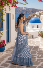 Varnika Steel Indigo Saree