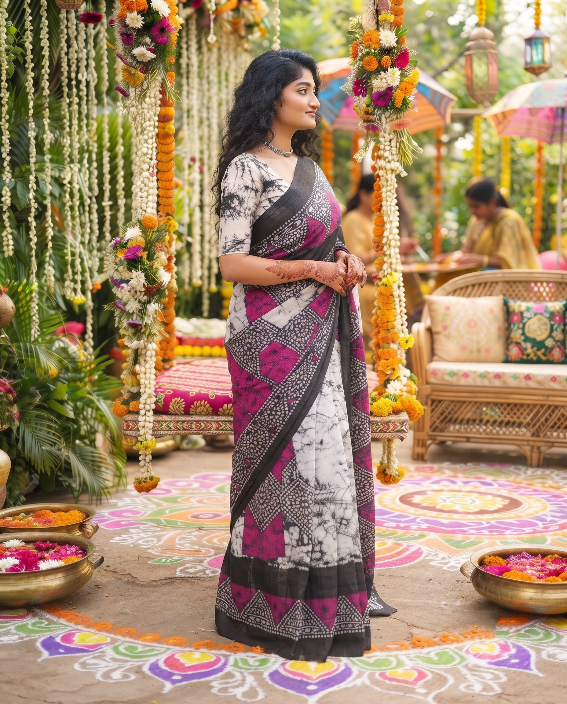 Meheriya Plum Marble Saree 💜