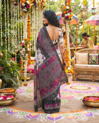 Meheriya Plum Marble Saree 💜