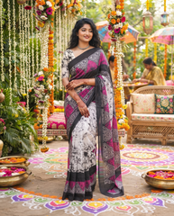 Meheriya Plum Marble Saree 💜