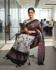 Crimson Mosaic Office Saree ⭐