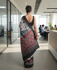 Crimson Mosaic Office Saree ⭐