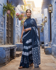 Meher Navy Indigo Saree