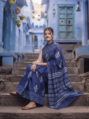 Navyanshi Indigo  Saree