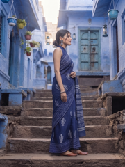 Navyanshi Indigo  Saree