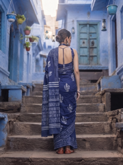 Navyanshi Indigo  Saree