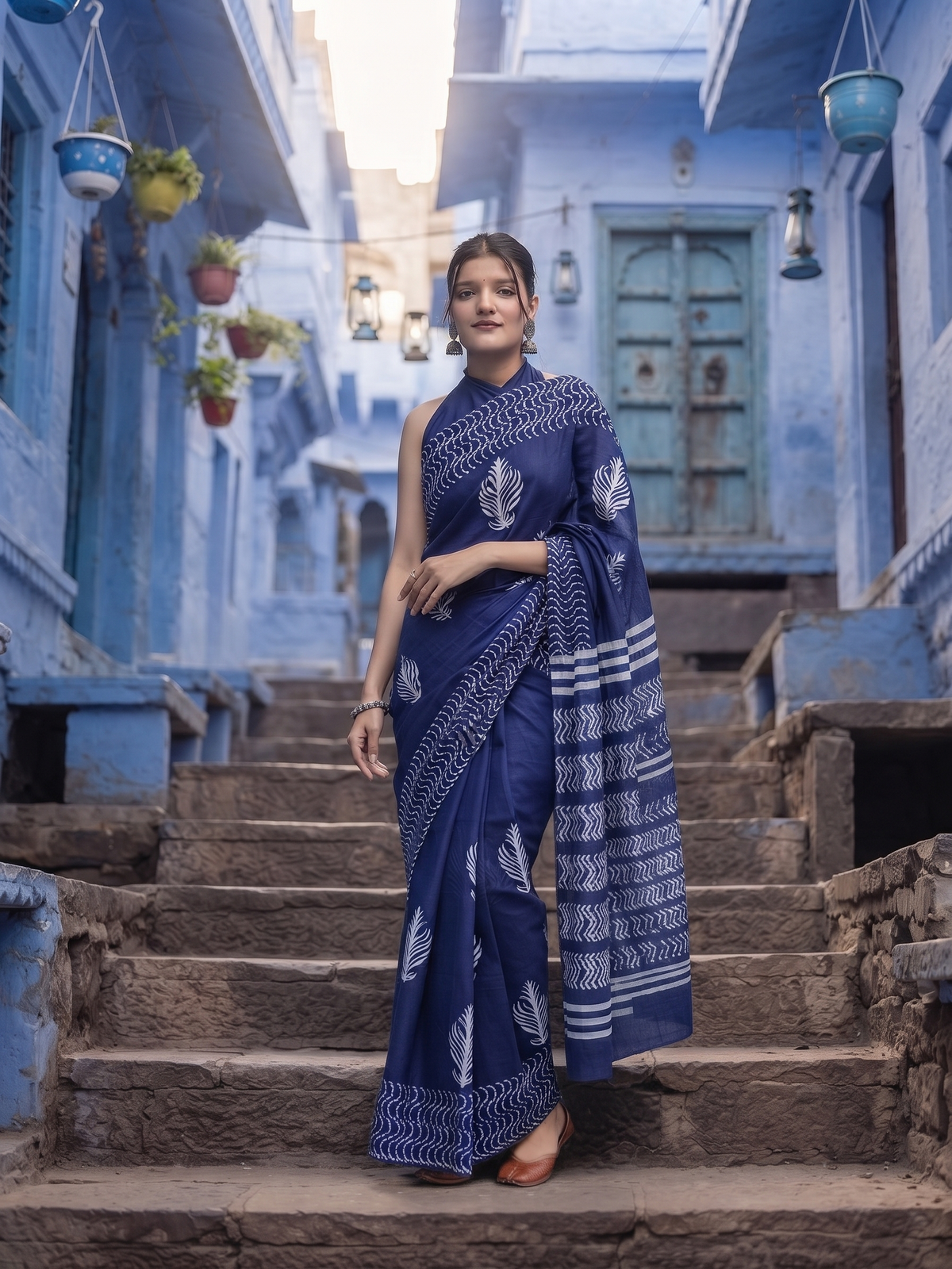 Navyanshi Indigo  Saree