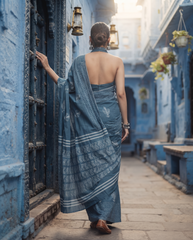 Vyomika Ocean Blue Saree
