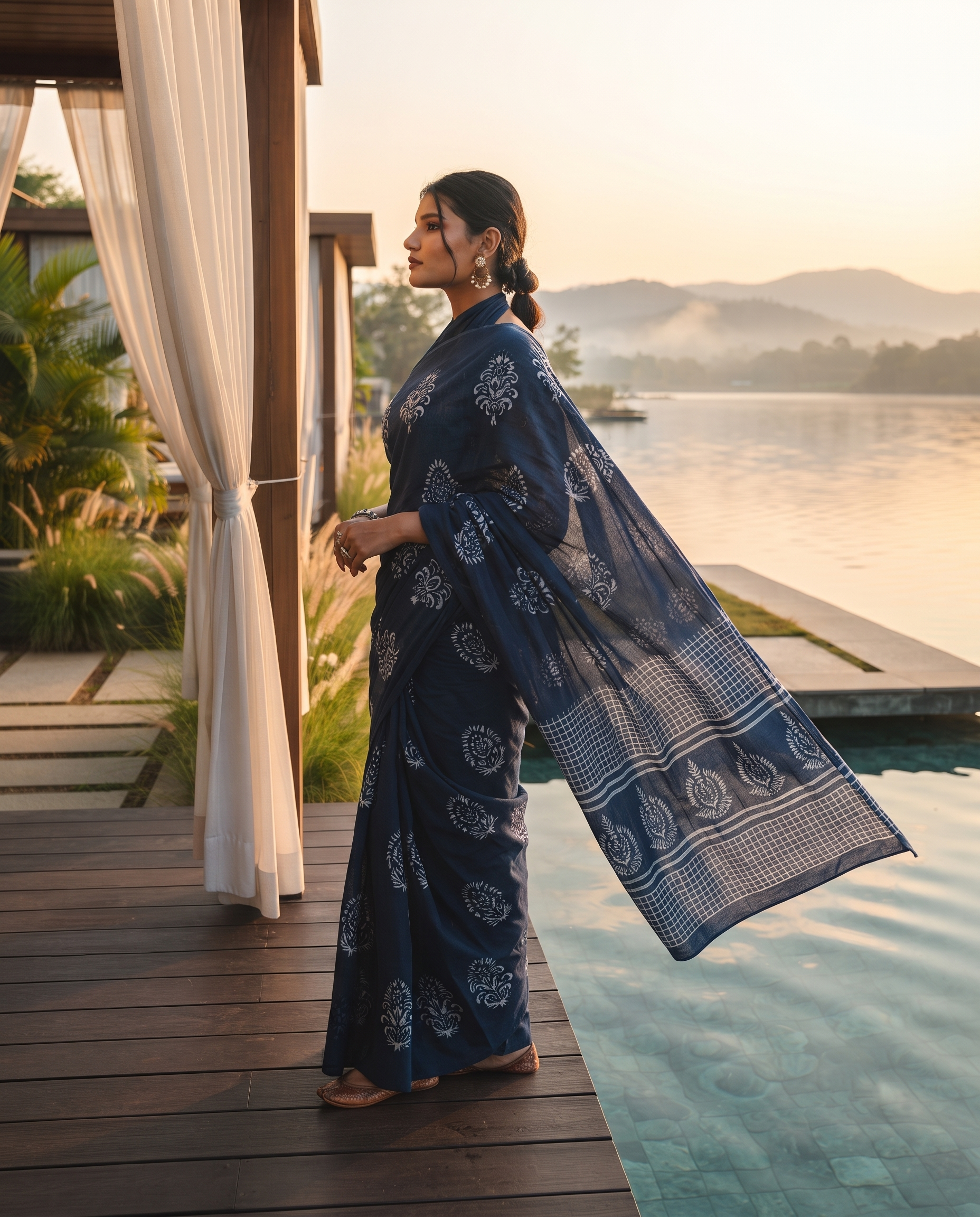 Indrisha Midnight Blue Saree