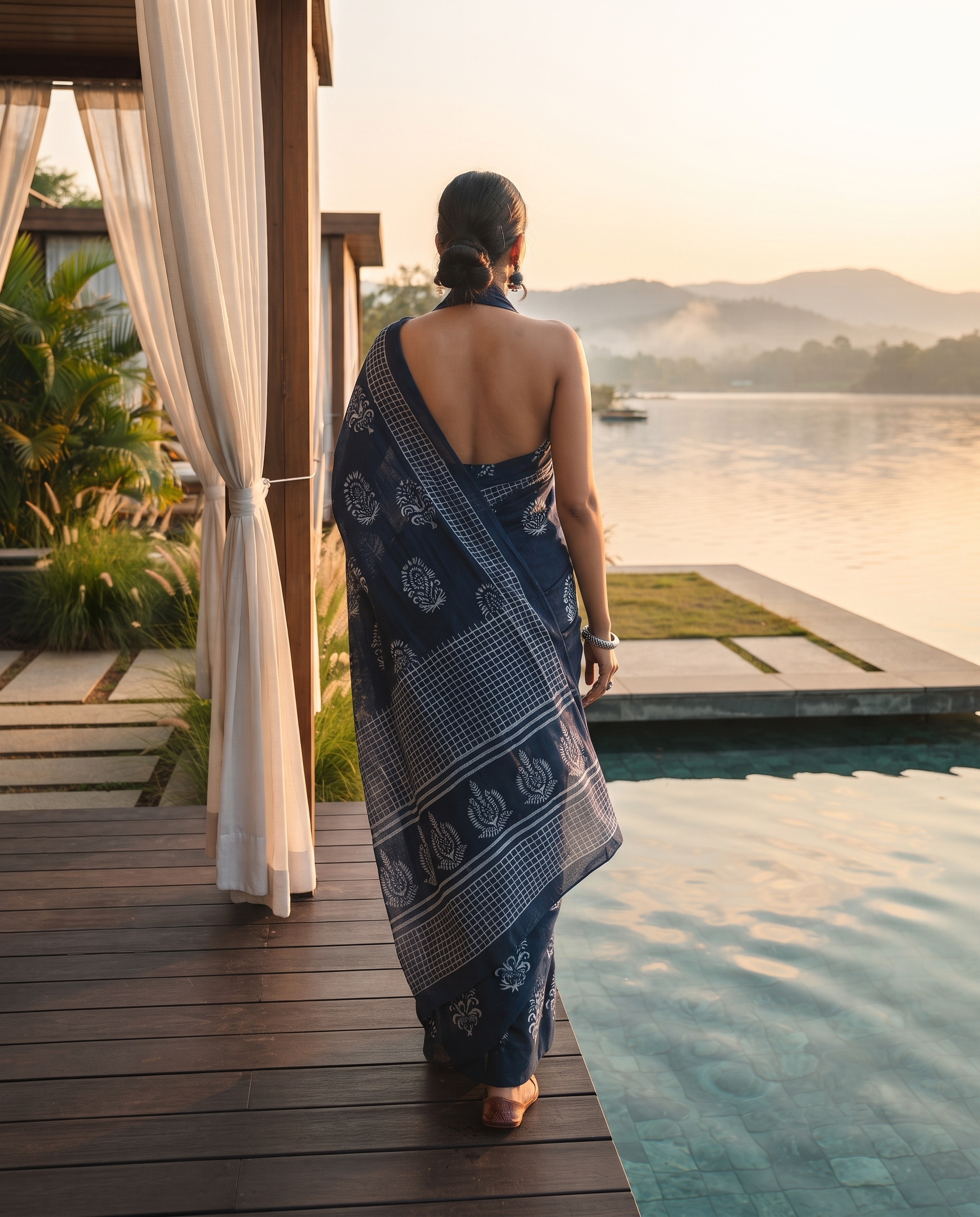 Indrisha Midnight Blue Saree