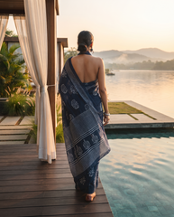 Indrisha Midnight Blue Saree