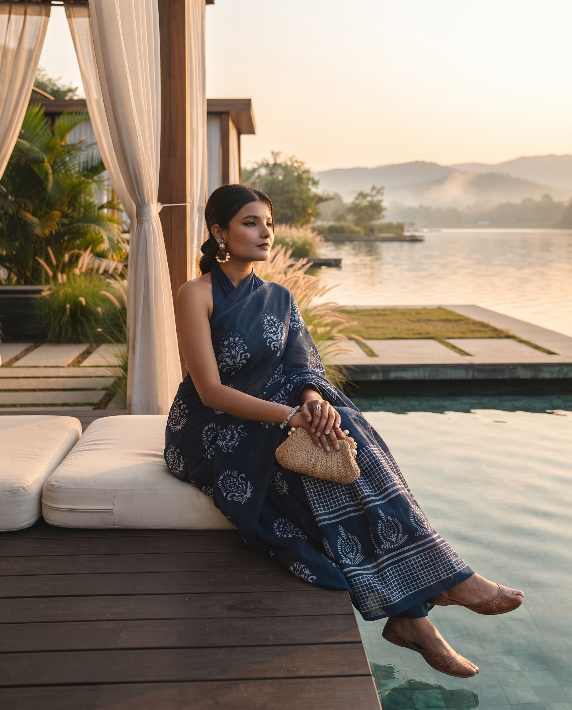 Indrisha Midnight Blue Saree