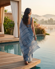 Aarunya Mist Blue Saree