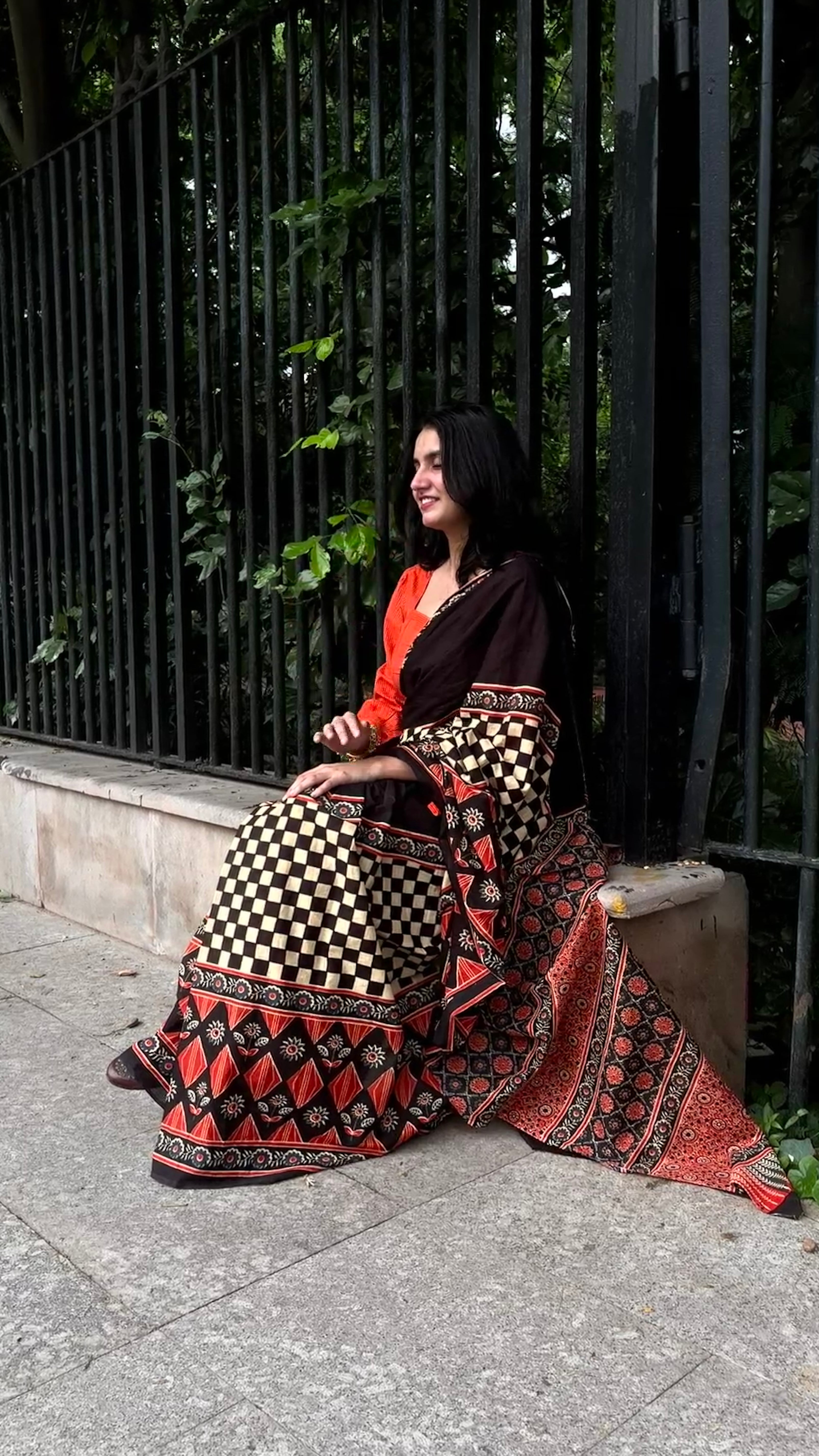Navrang Checkered Festive Saree