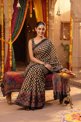 Navrang Checkered Festive Saree