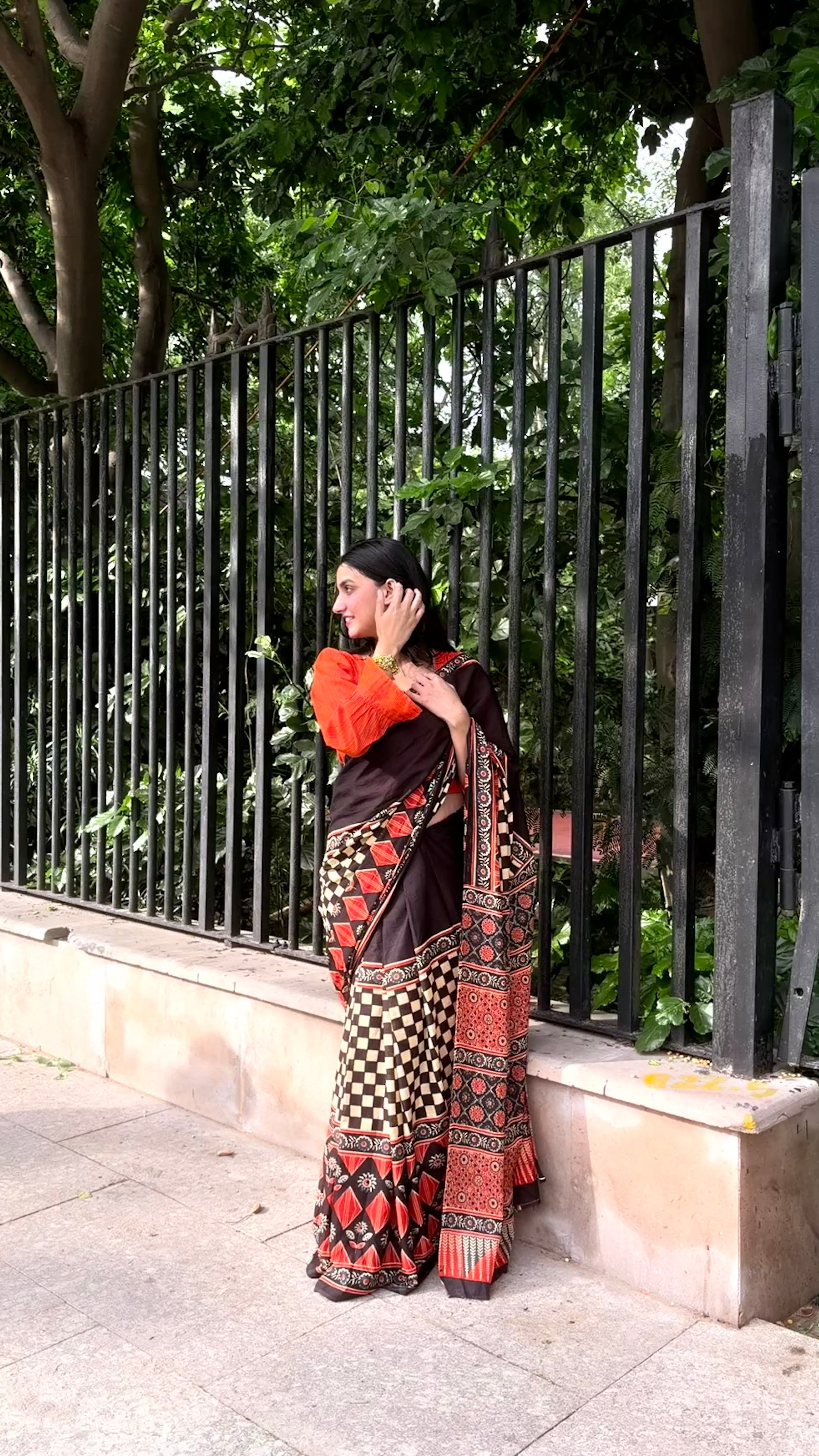 Navrang Checkered Festive Saree