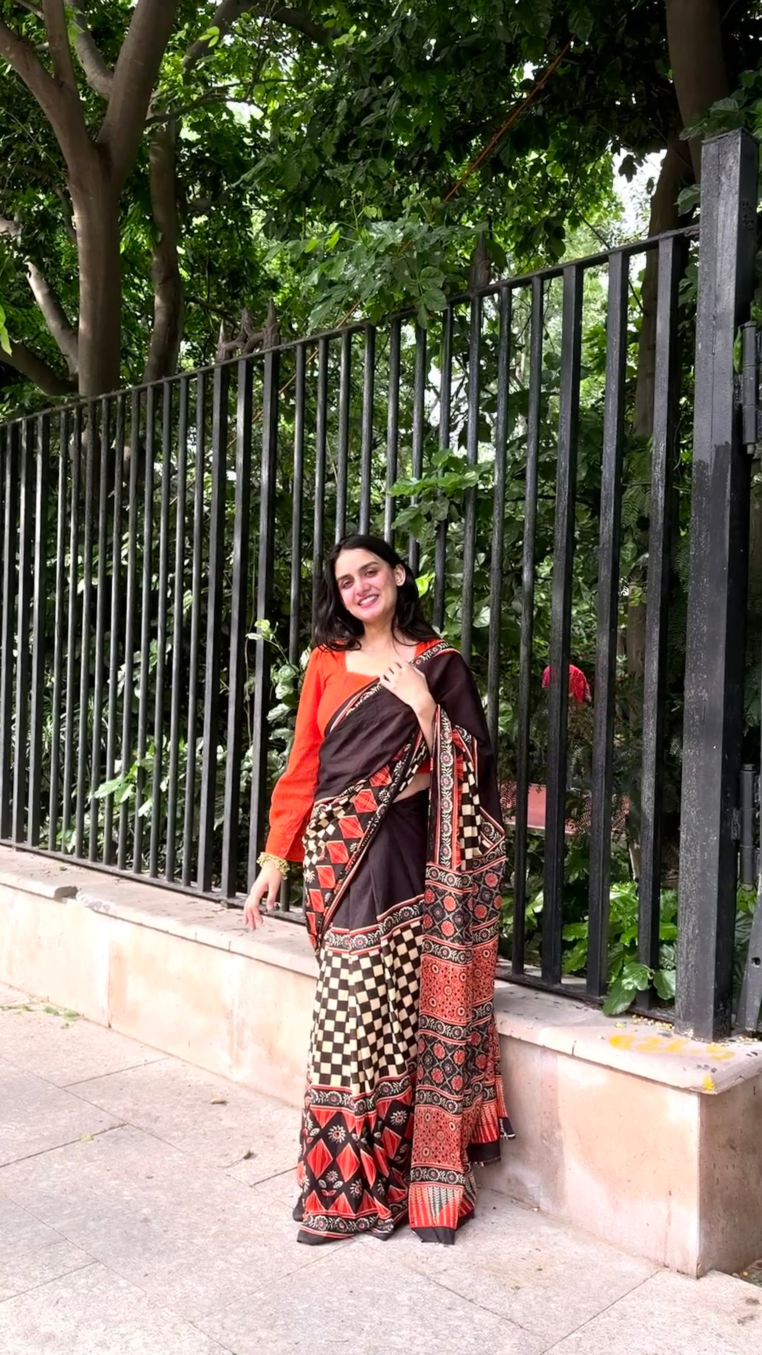 Navrang Checkered Festive Saree