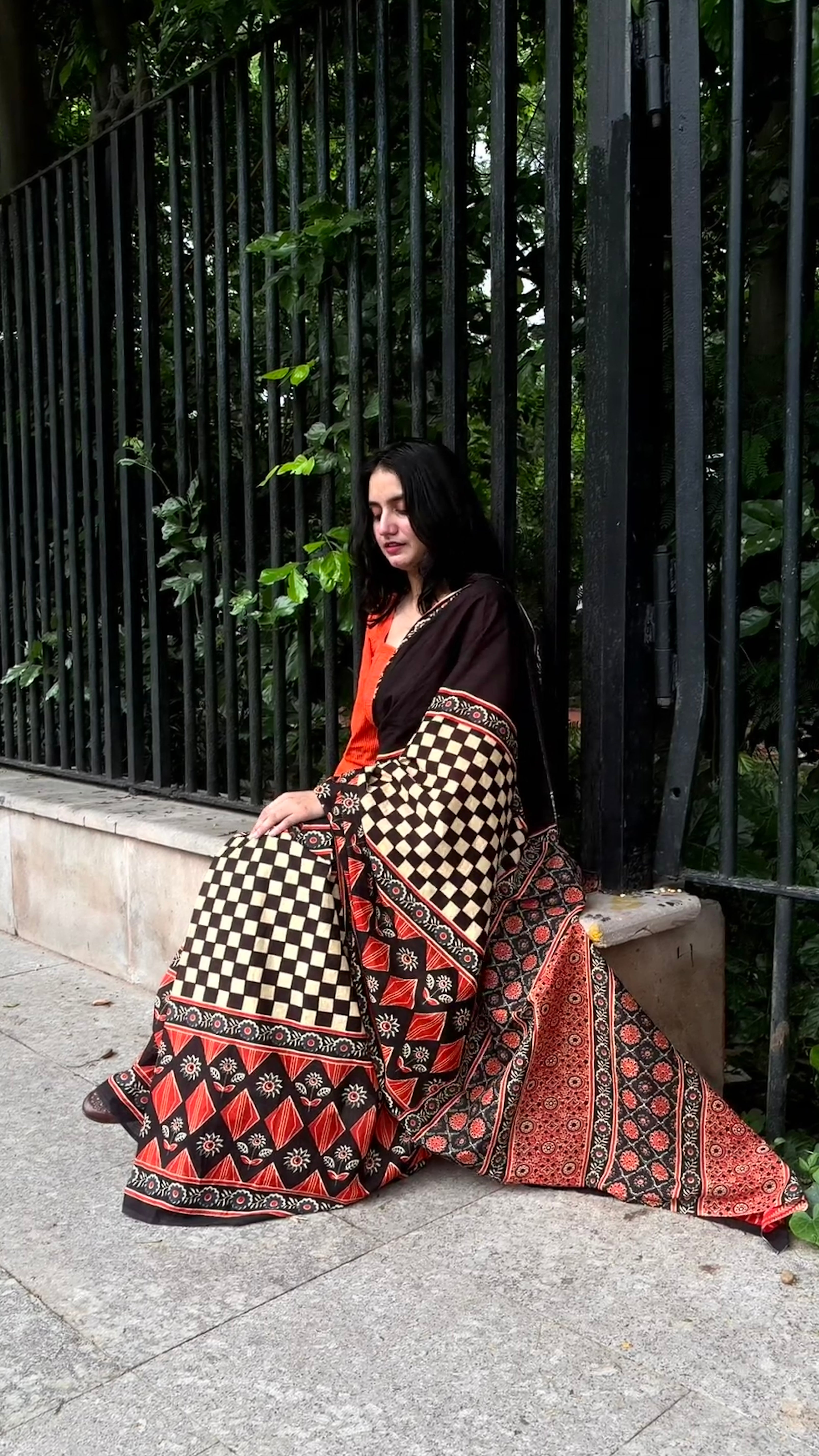 Navrang Checkered Festive Saree