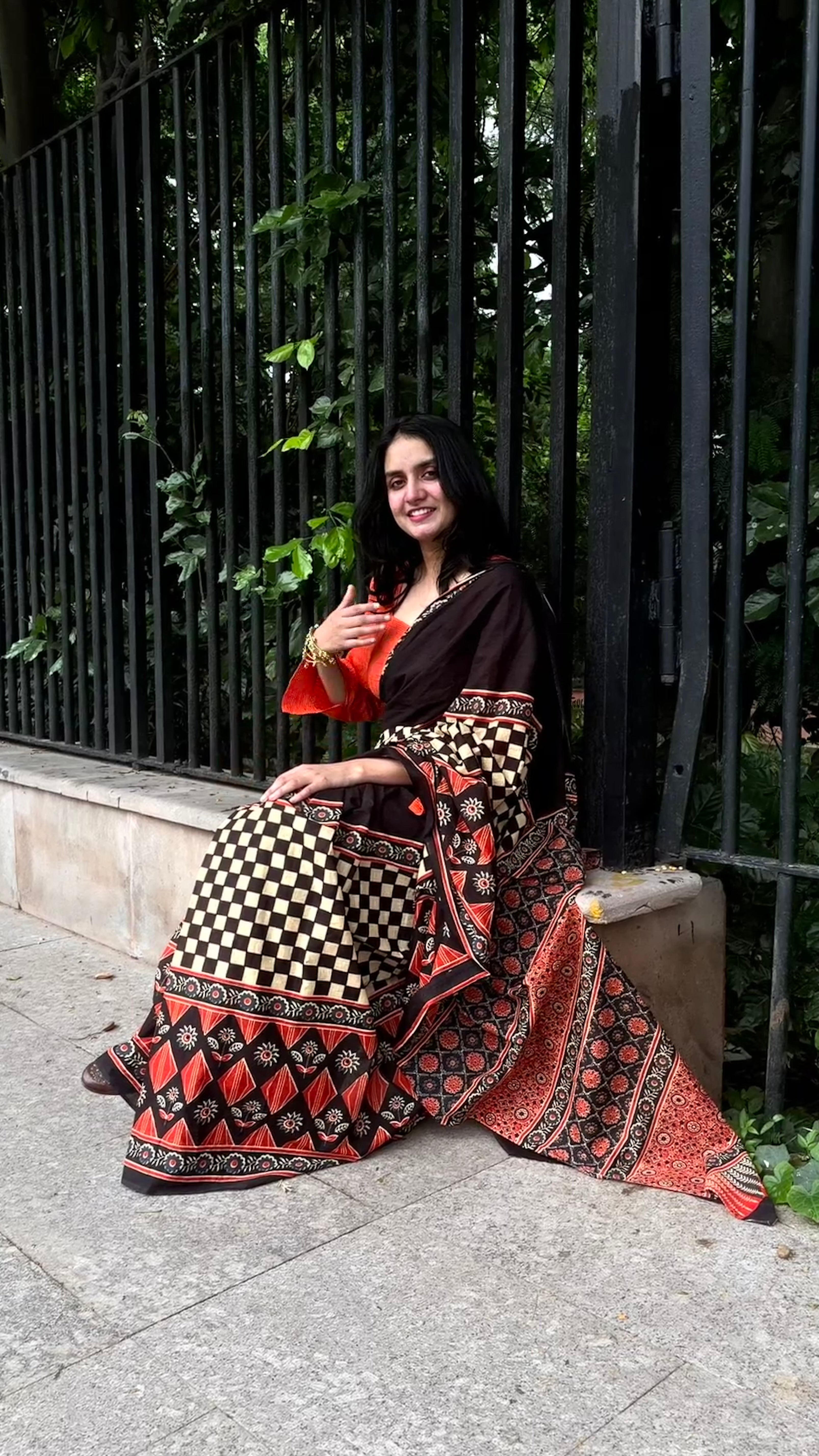 Navrang Checkered Festive Saree