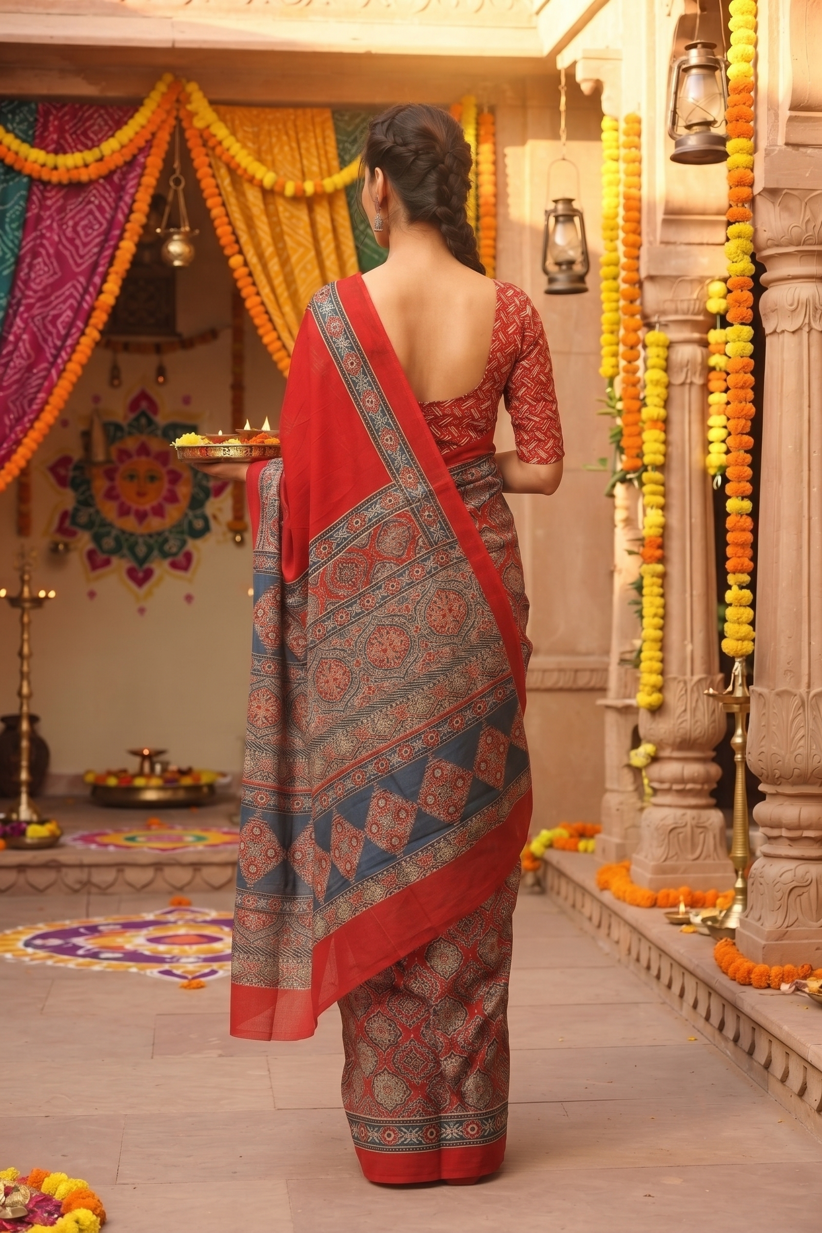 Crimson Heritage Saree