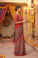 Crimson Heritage Saree