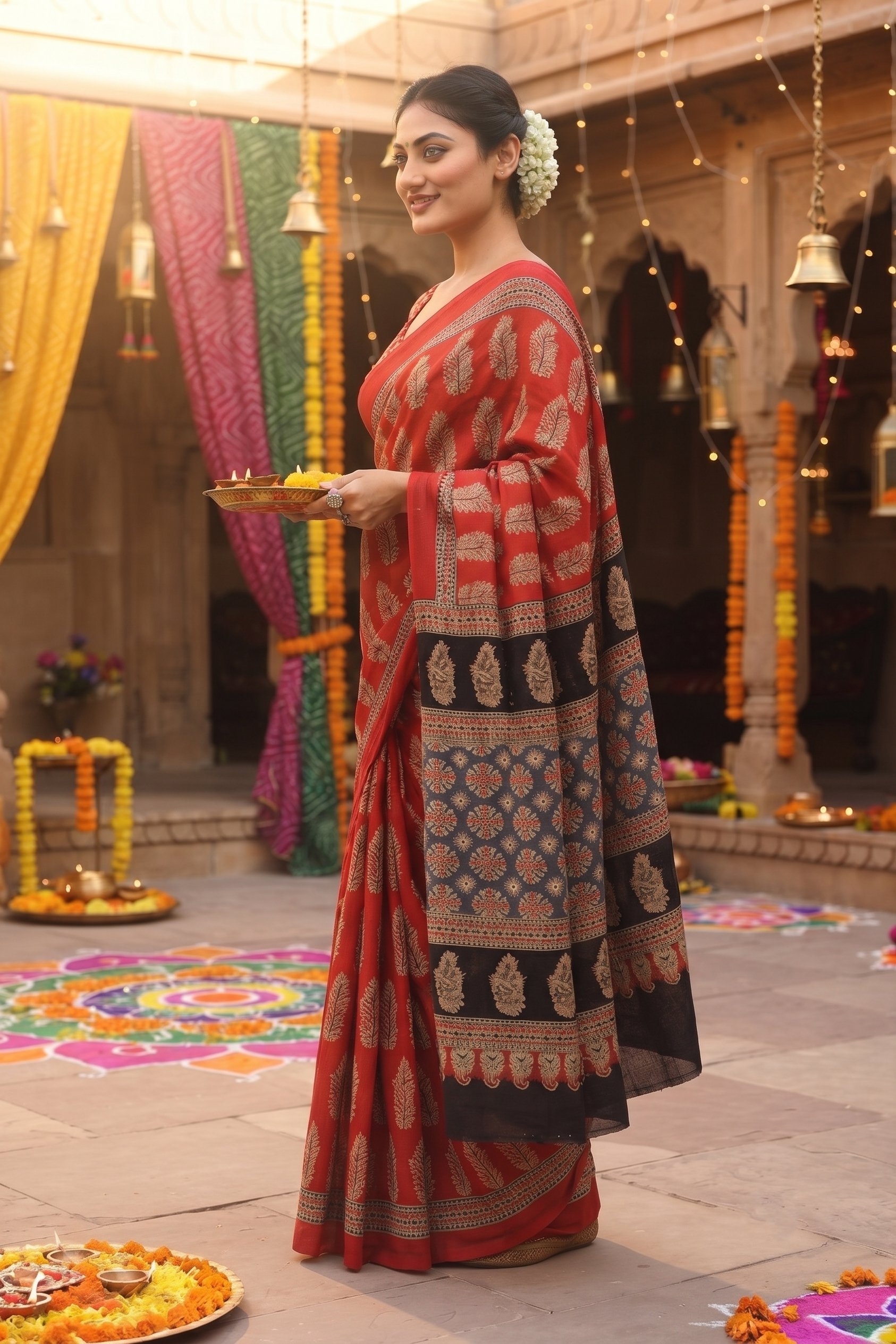 Ruby Blossom Saree