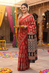 Ruby Blossom Saree