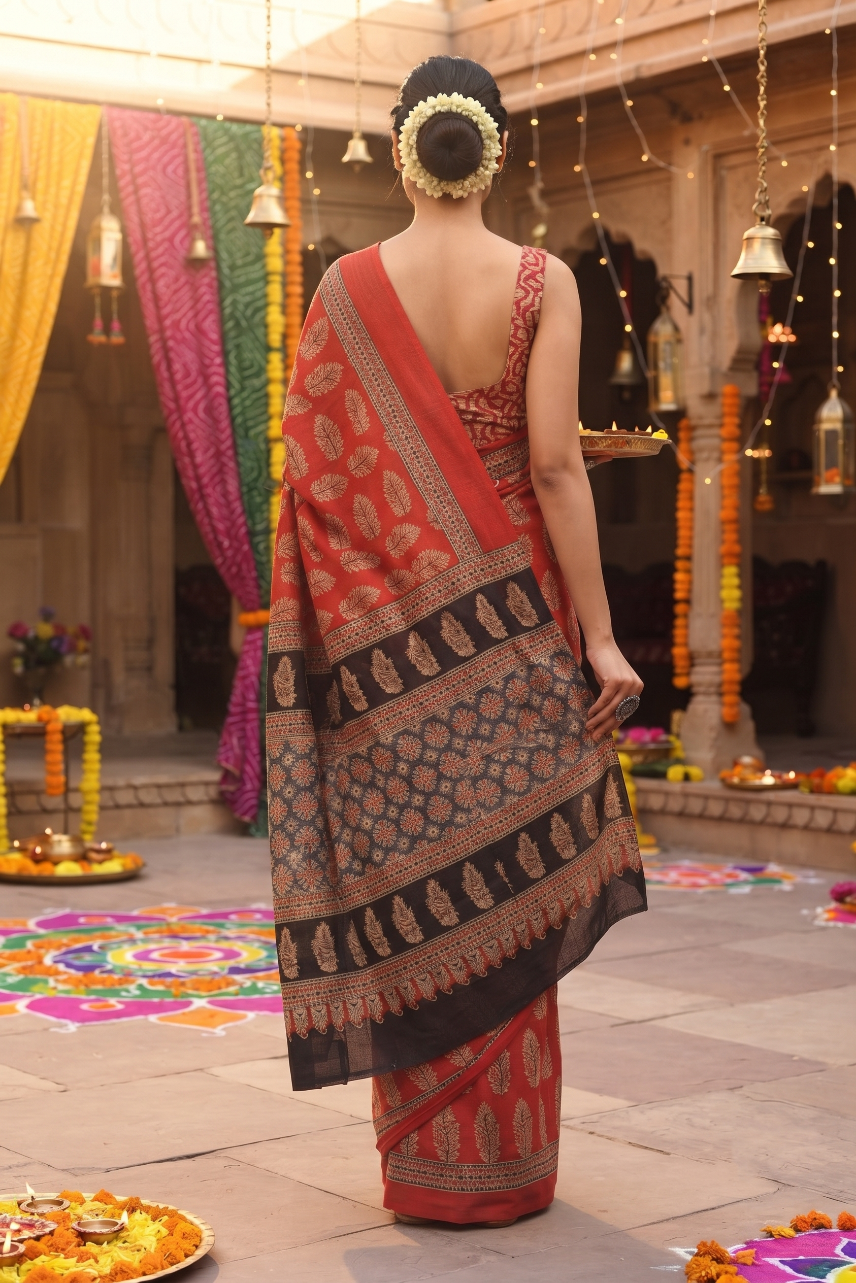 Ruby Blossom Saree