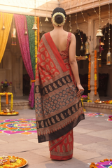 Ruby Blossom Saree