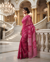 Royal Fuchsia Blossom Saree