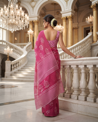 Royal Fuchsia Blossom Saree