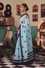 Azure Polka Dot Saree ⭐