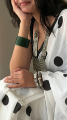 Ivory Polka Dot Saree ⭐