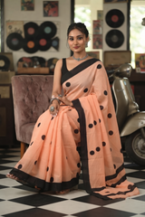 Peach Polka Dot Saree ⭐