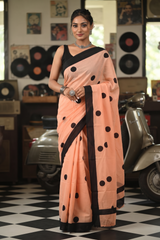 Peach Polka Dot Saree ⭐