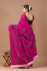 Exclusive Printed Pure Cotton Mulmul Saree With Blouse